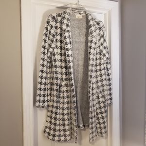 Herringbone open front cardigan